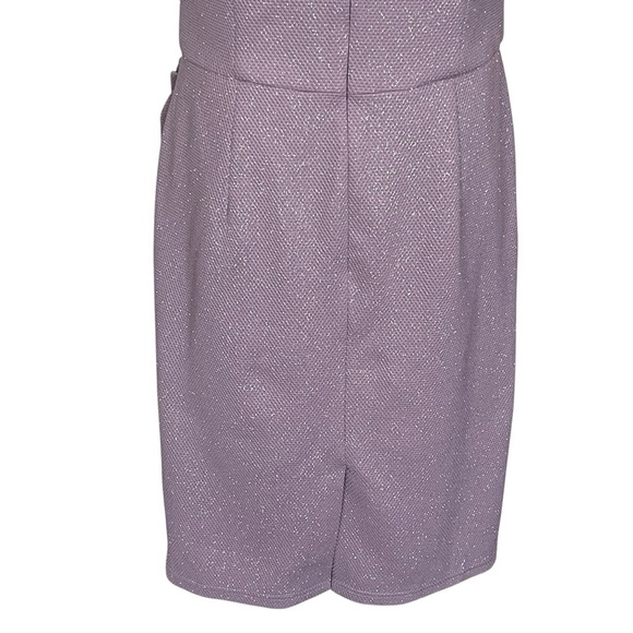 David’s Bridal Oleg Cassini Off The Shoulders Glitter Knit Sheath Dress Size 14 - Picture 9 of 12